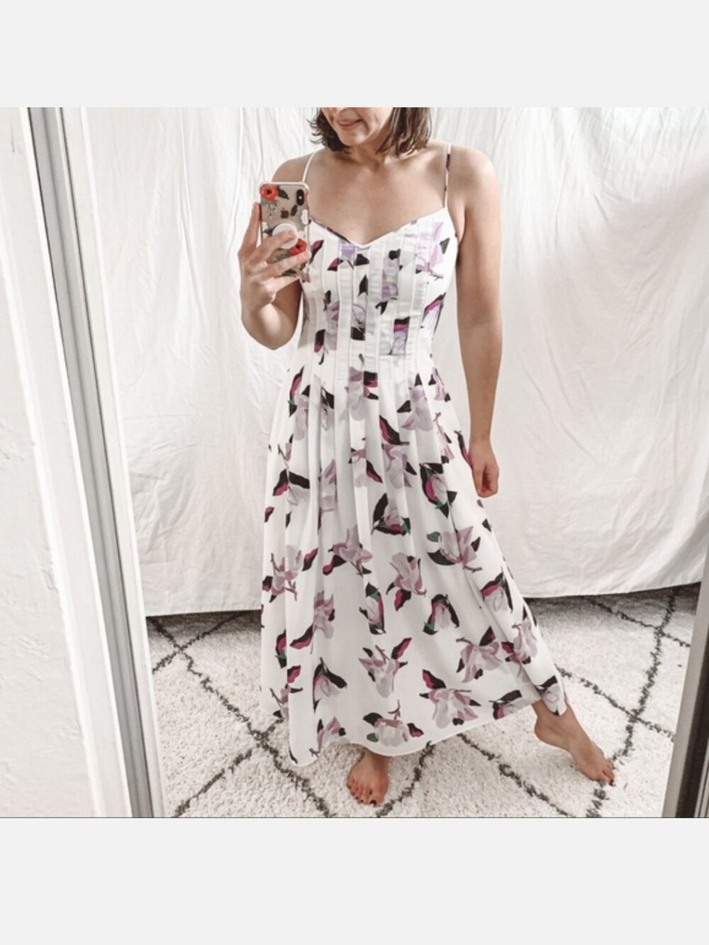 Banana Republic Floral Pintuck Midi Dress